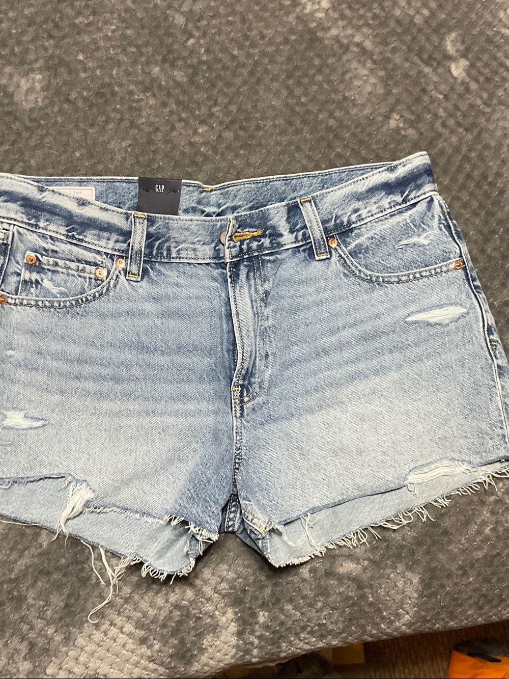 GAP Faded Light Blue Distressed Denim Shorts